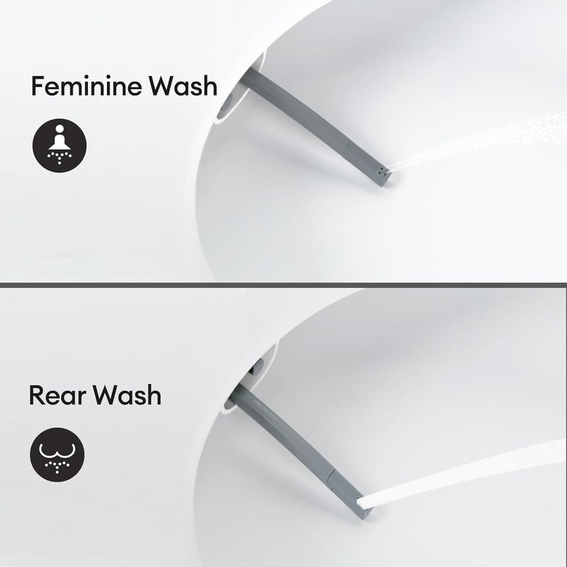 Jomoo Non-electric Bidet Toilet Seat, Personal Hygiene Adjustable Spray Volume Bidet Seat for Elongated Toilets, Dual Nozzle Cold Water Toilet Seat Attachment - Image 3