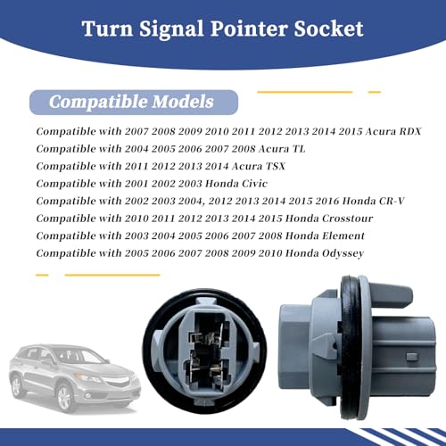 Getfarway Turn Signal Pointer Socket 33302-S5A-A01 Compatible with 2007-2015 Acura RDX, 2004-2008 Acura TL, 2011-2014 Acura TSX, 2001-2003 Honda Civic, 2002-2004, 2012-2016 Honda CR-V, Plug and Play - Image 2