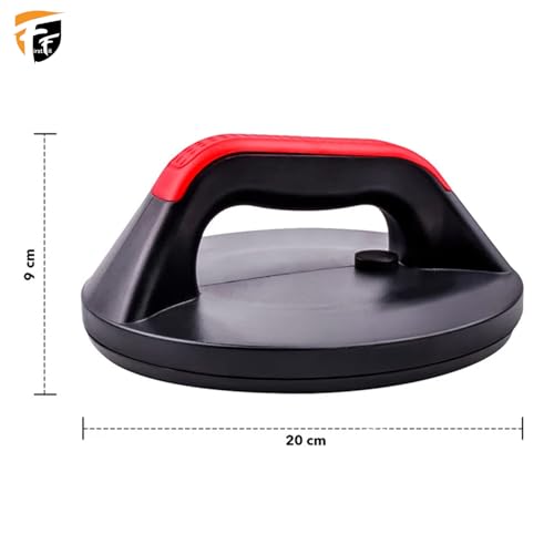 FirstFit Rotating Push Up Handles, Ergonomic Grips, 8" Base & Textured, Non-Slip Bottom Treads Push Up Bar For Gym & Home Exercise, Push Up Stand for Men & Women, Supports up to 260lbs - Black & Red - Image 5