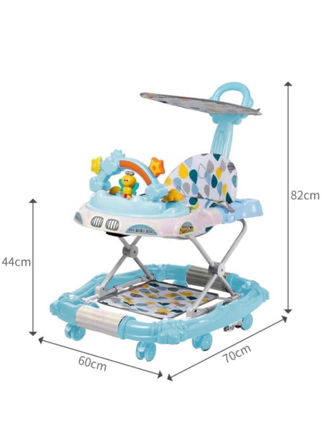 Aissiora 4-In-1 Baby Walker with Wheels Rocking Function Foldable Baby Push Walker with Adjustable Height Standing Mobile Activity Center with Music & Lights Foldable Activity Walker Help Baby Walk Interactive Toys  - Image 2