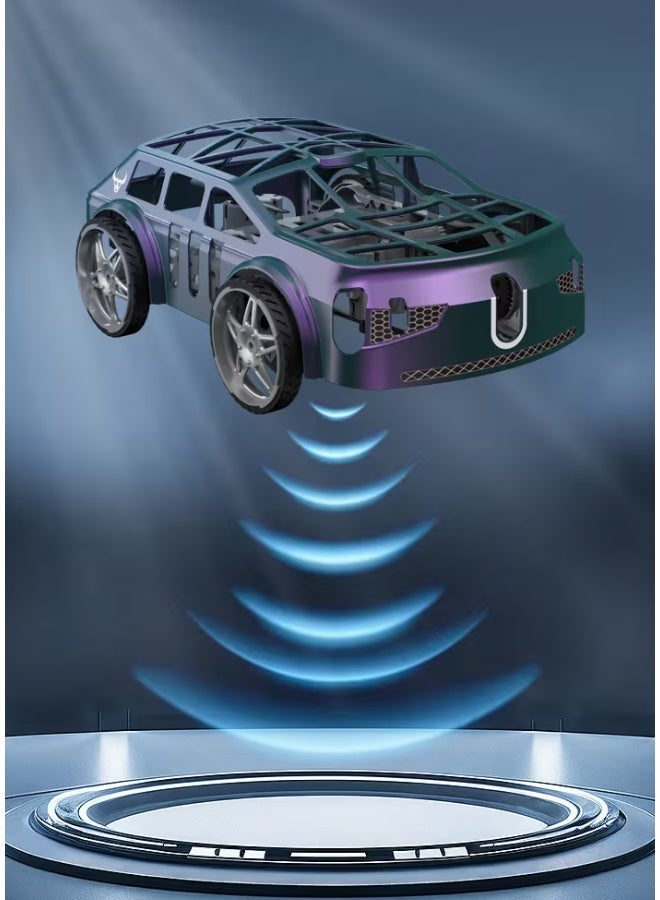 DAT Flying Car Drone Racer - 2-in-1 Land and Air RC Car with Dual Mode, One Click Takeoff, Cool Lighting, and Rubber Tires - For Kids Age 8+ - Green/Purple Color - Image 2