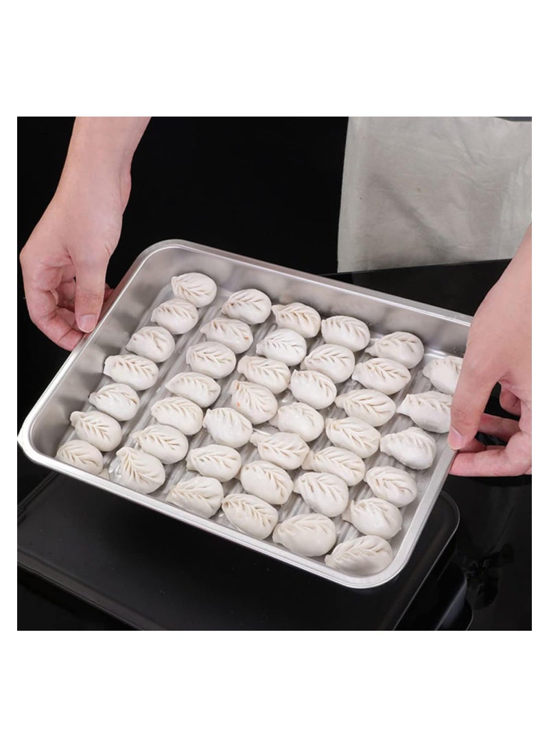 SOLARAE Dumpling Storage Box for Freezer, Stainless Steel Freezer Food Container with Lid and Mesh Rack Stackable Refrigerator Bins For Kitchen Storage Organizer - Image 2