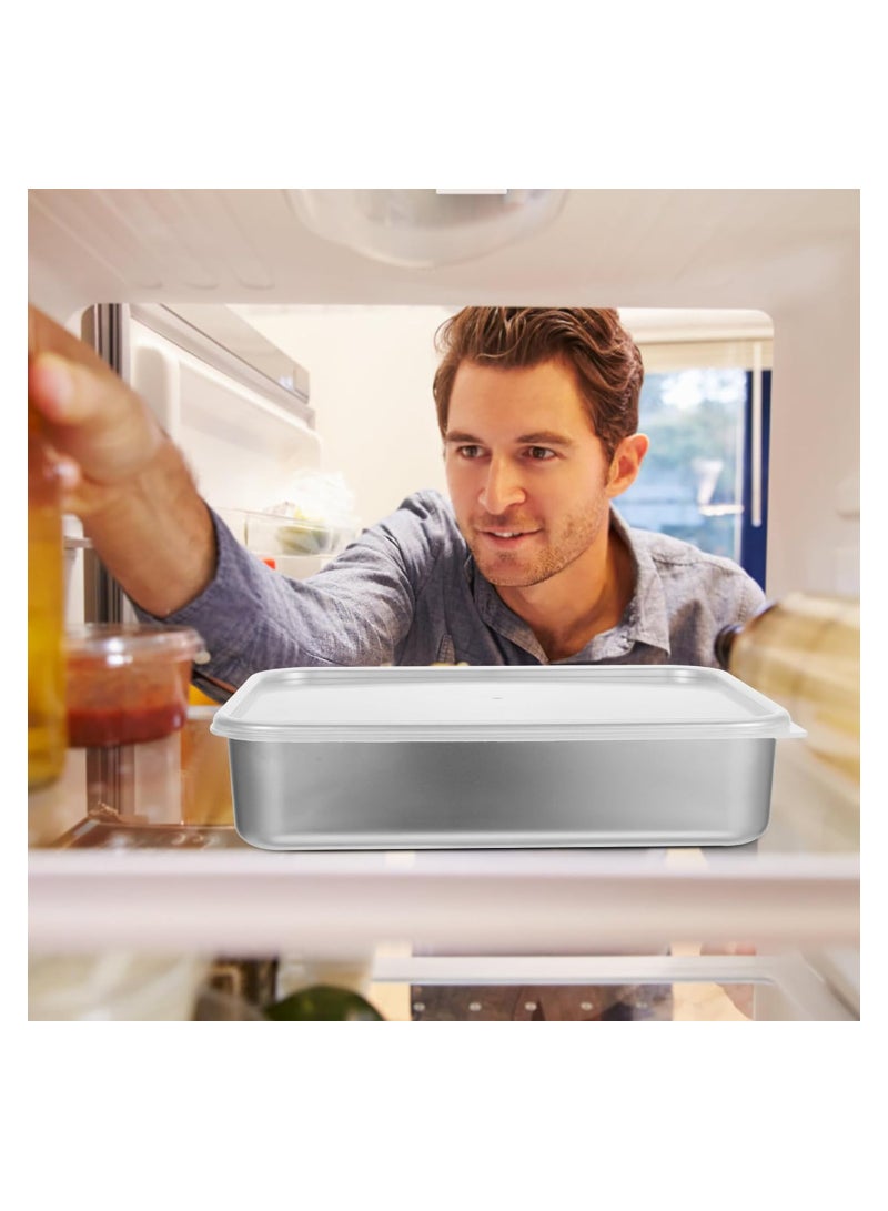 SOLARAE Dumpling Storage Box for Freezer, Stainless Steel Freezer Food Container with Lid and Mesh Rack Stackable Refrigerator Bins For Kitchen Storage Organizer - Image 3