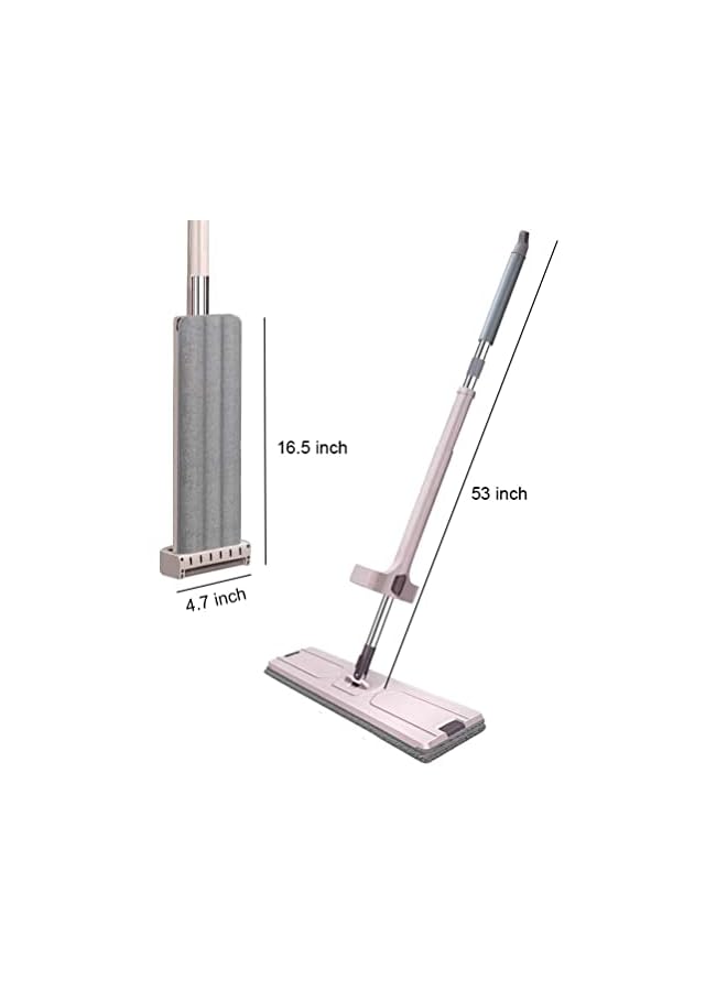 PROMASS Mop, Microfiber Mop with Self Wringer Set,Stainless-Steel Handle, 6 Washable & Reusable Microfiber Pads, Wet and Dry Use, Household Cleaning Tools, for Hardwood, Laminate, Tile - Image 3