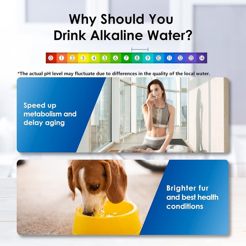 Waterdrop Alkaline Water Filter Dispenser, Large 40-Cup, Healthy, Clean & Toxin-Free Mineralized Alkaline Water, 100-Gallon, BPA Free, Black (1 Filter Included) - Image 2