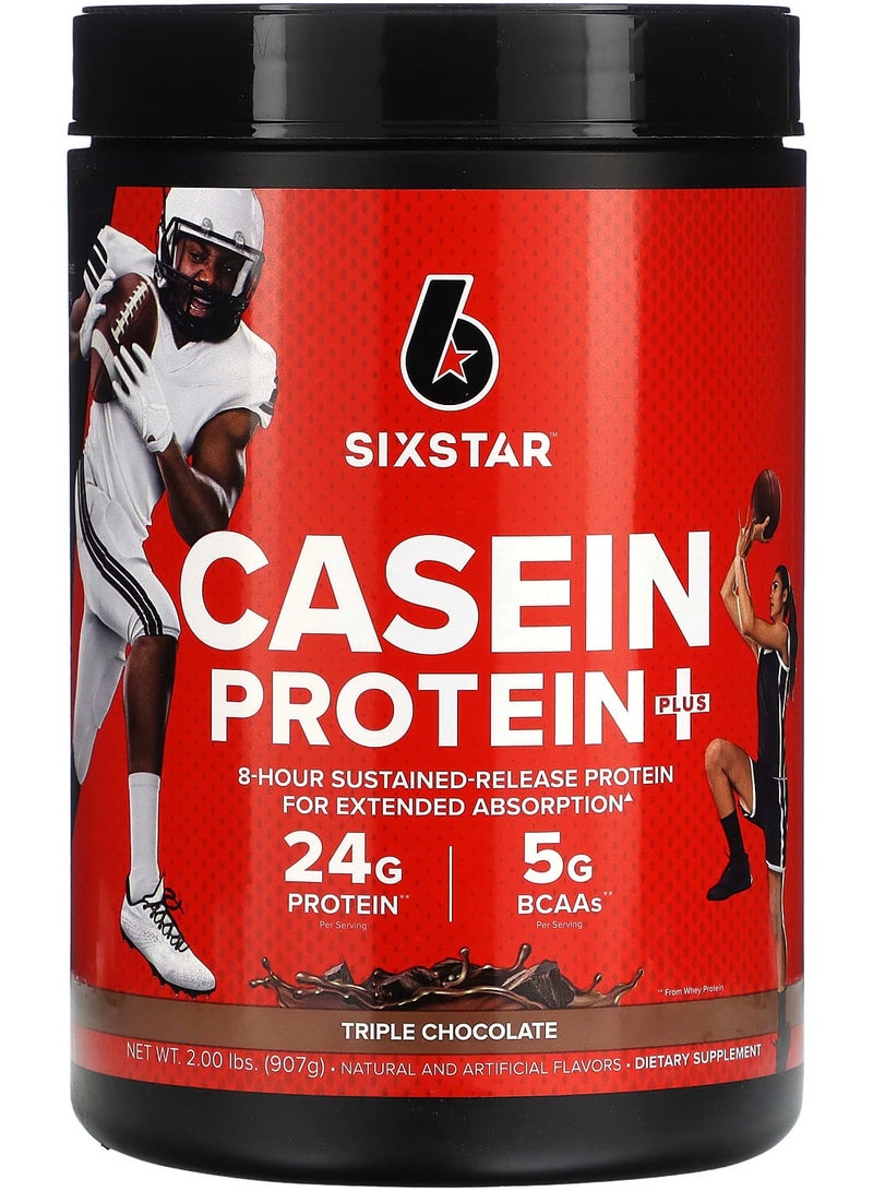 بروتين كازين بلس، شوكولاتة ثلاثية، 2 رطل (907 جرام)