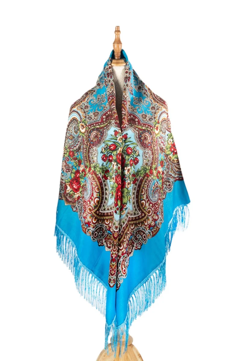 D'Daniela Alesya Women's Eastern European Cotton Tassel Shawl