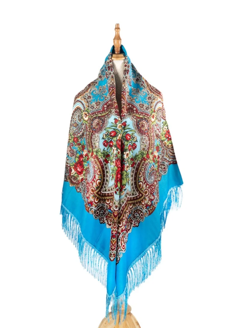 D'daniela  Alesya Women's Eastern European Cotton Tassel Shawl for Women | Best Price UAE