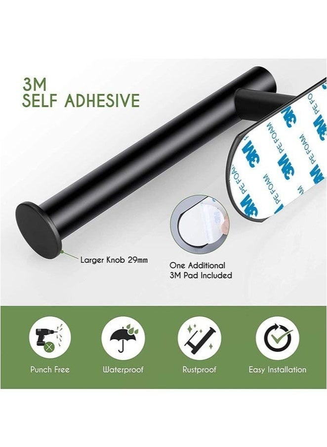Black Toilet Paper Roll Holder, Towel Rack, Bathrobe Hook Hardware Bathroom Accessories Toiletries Set, Black Paper Holder, One  - Image 5