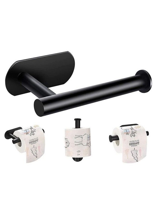 Black Toilet Paper Roll Holder, Towel Rack, Bathrobe Hook Hardware Bathroom Accessories Toiletries Set, Black Paper Holder, One  - Image 1
