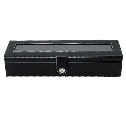 Hard Craft Watch Organizer Watch Case Box Organiser Jewelry, Bracelet & Accessories Collection Storage Holder Gift for 6 Slots With Premium Faux Leather Watchbox For Men and Women - Image 2