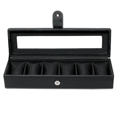 Hard Craft Watch Organizer Watch Case Box Organiser Jewelry, Bracelet & Accessories Collection Storage Holder Gift for 6 Slots With Premium Faux Leather Watchbox For Men and Women - Image 1