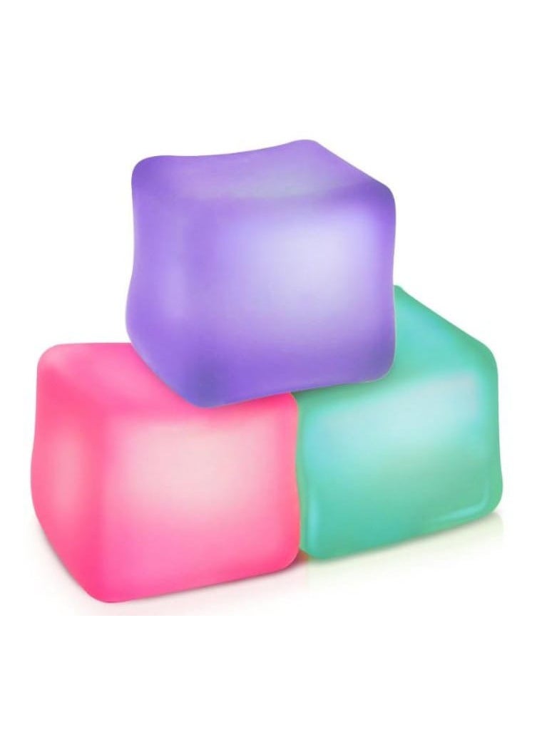 لعبة فيدجيت لمكعبات الضغط مكونة من 3 قطع - ألعاب فيدجيت اسفنجية لتخفيف التوتر والقلق، مملوءة بالجل عالي الكثافة، ألعاب فيدجيت للفصول الدراسية، ألعاب مهدئة للأطفال البالغين والأطفال المراهقين