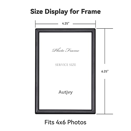 Autjvy 4x6 Picture Frame Matte Black Modern Simple Thin Aluminum Metal Photo Frame with HD Real Glass, Display for Tabletop and Wall Collage. (2 Pack) - Image 2