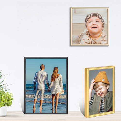 Autjvy 4x6 Picture Frame Matte Black Modern Simple Thin Aluminum Metal Photo Frame with HD Real Glass, Display for Tabletop and Wall Collage. (2 Pack) - Image 5