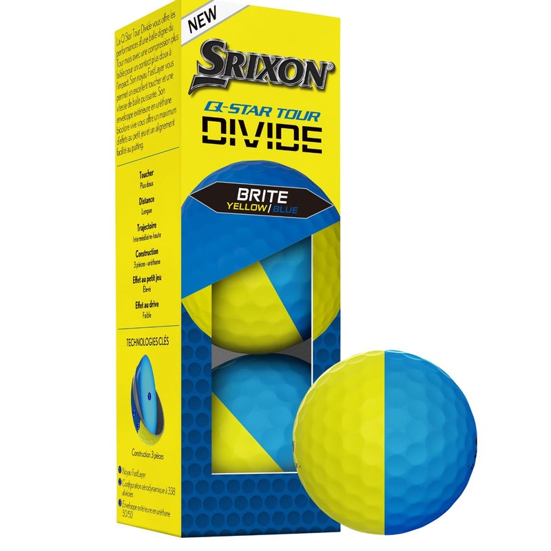Srixon Q-Star Tour Divide Golf Balls, Blue/Yellow - Image 5