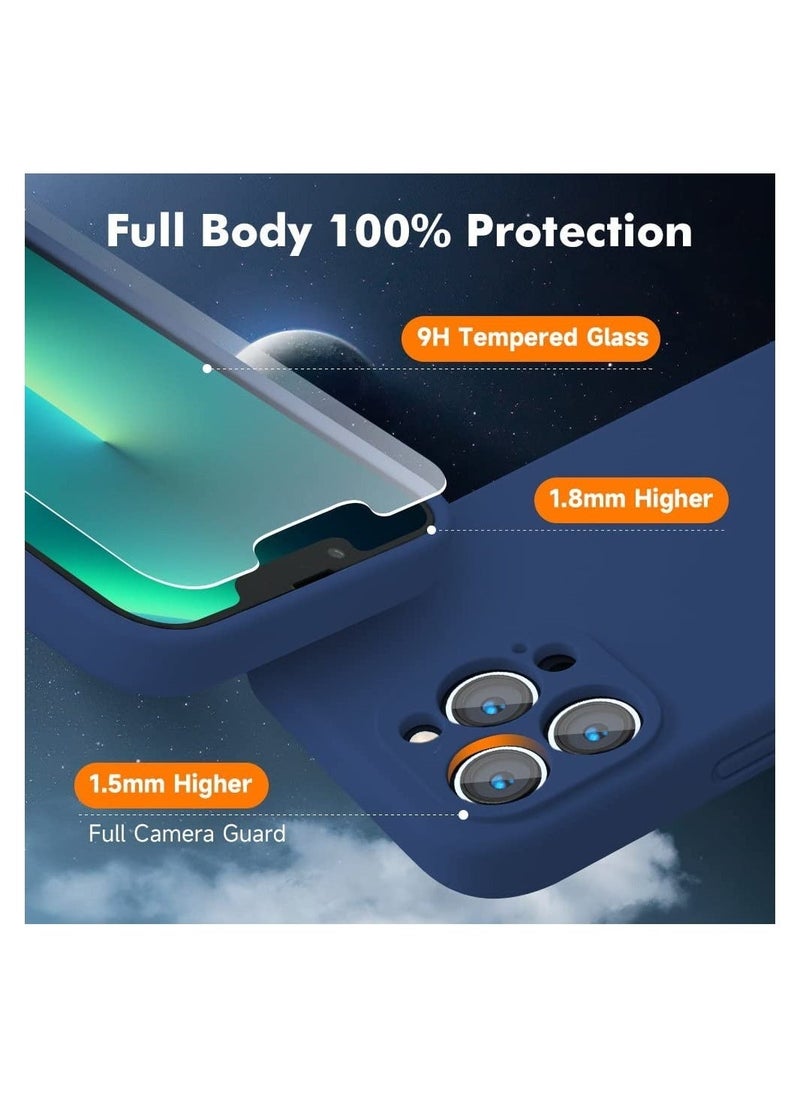 Raxoom Silicone Magnetic Case for iPhone 13 Pro Max with 2 Pack Tempered Glass Screen Protector Magsafe Case - Image 3