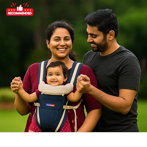 Zmacaw 4-in-1 Baby Carrier Cum Kangaroo Bag | Travel Friendly Baby Holder for Front, Back | Adjustable, Comfy & Safe with Buckle Straps, 6 to 18 Months Baby,Max Weight Up to11Kgs (Blue) - Image 3