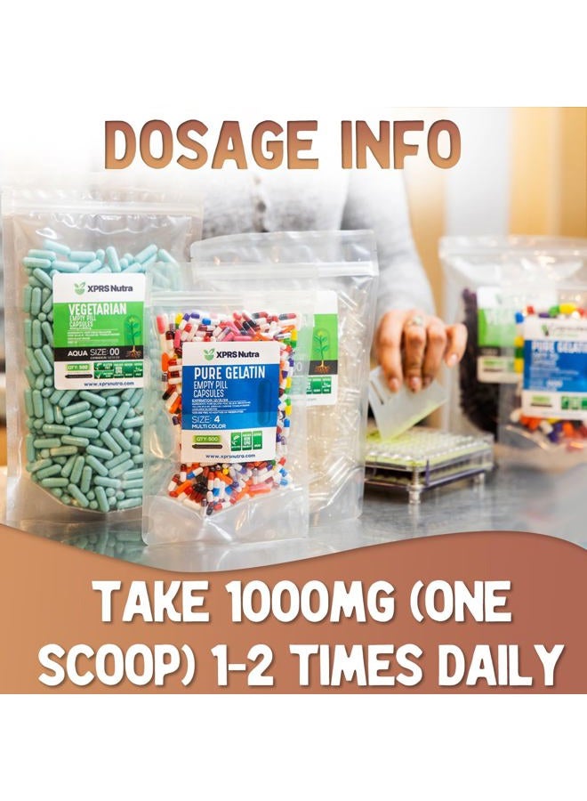 XPRS Nutra مسحوق فطر ذيل الأسد العضوي - متميز للوضوح العقلي، الإدراك والمناعة - مناسب للنباتيين (16 أونصة) - Image 5