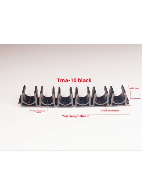 U-shaped Buckle 4/6/8/10/12/14/16MMPU Tracheal Clamp Multi-tube Clamp Seat Nylon Fixed Row Groove Pipe Clamp-Specification Model:Black Splicing Model Tma-10 6 Digits