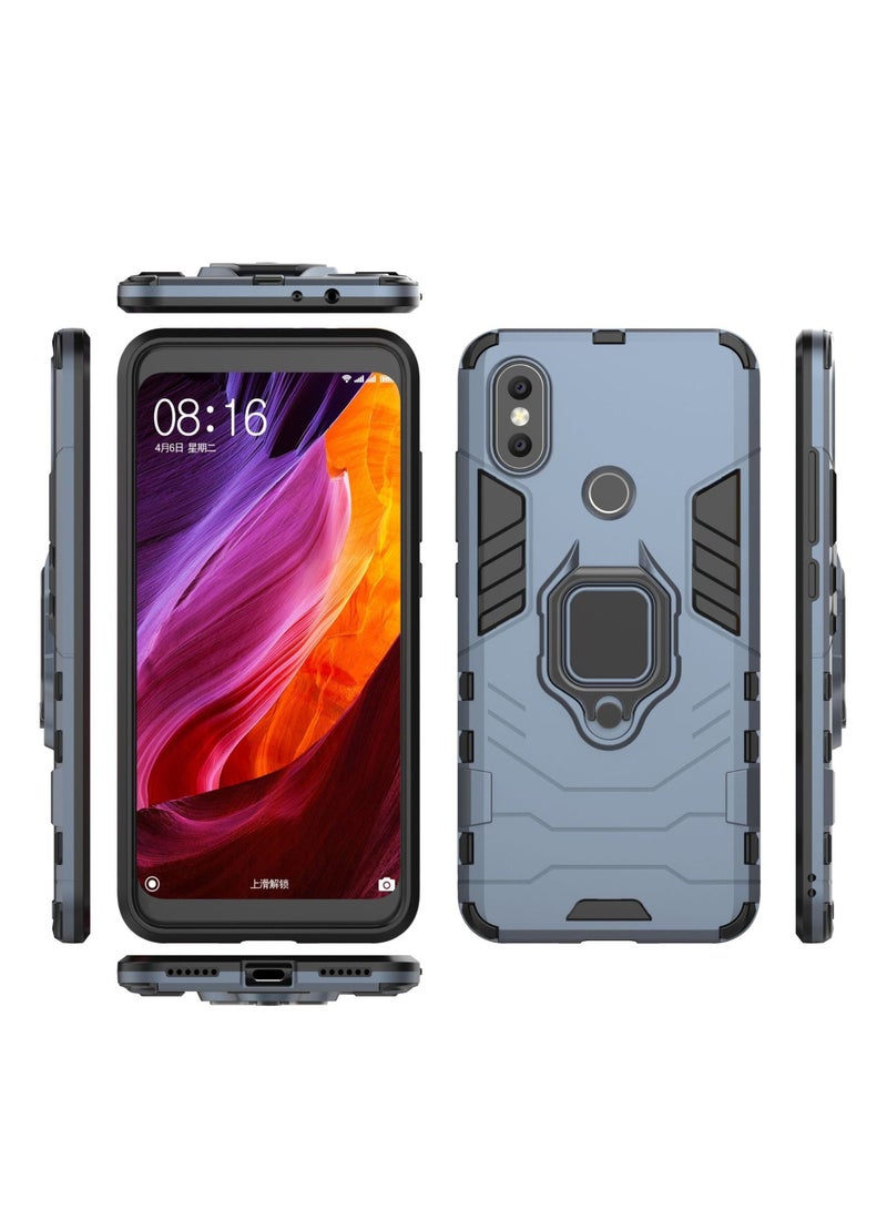 Blue Protective Cover With Ring Bracket For Xiaomi - Image 2