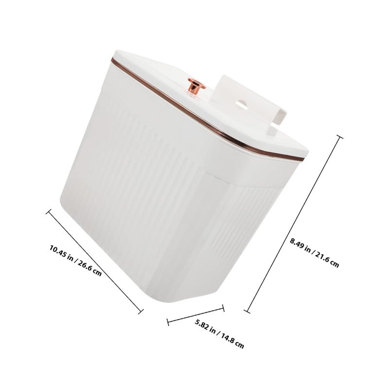 Hanging Kitchen Trash Bin with Lid 7l Small Wall-Mounted Compost Waste Container for Cabinet Door Bathroom and Home Use - Image 2