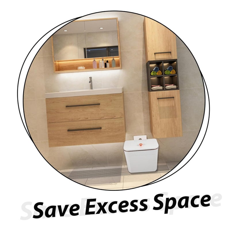 Hanging Kitchen Trash Bin with Lid 7l Small Wall-Mounted Compost Waste Container for Cabinet Door Bathroom and Home Use - Image 5