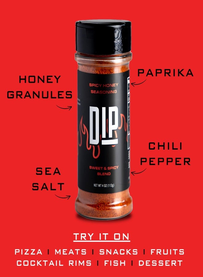 DIP توابل العسل الحارة للتغميس، توابل فاخرة مع حبيبات العسل والفلفل الحار وملح البحر والبابريكا، استمتع بها دون الشعور بالذنب في زجاجة سعة 4 أونصات - Image 4