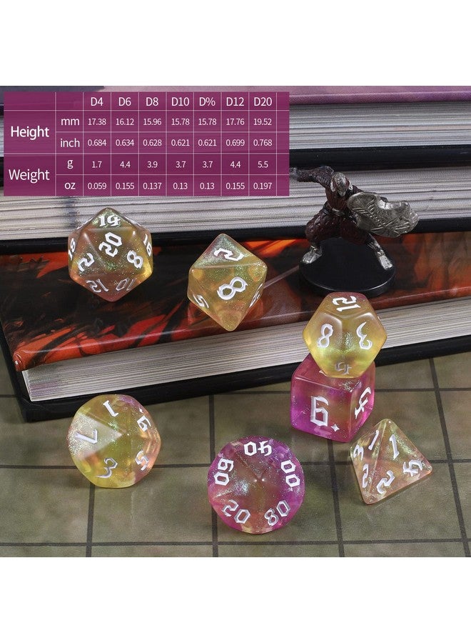 سيارا كيو مجموعة نرد متعدد السطوح Dnd مع حقيبة نرد لألعاب الطاولة لعب الأدوار Dungeons And Dragons Rpg Mtg - Image 3