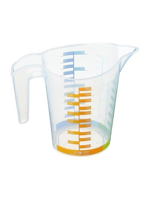 Measuring Cup Bpa Free Measuring Multi-Purpose Liquid And Dry Use Plastic Colored - Non-Slip Silicone Base-Break Resistant 1000Ml