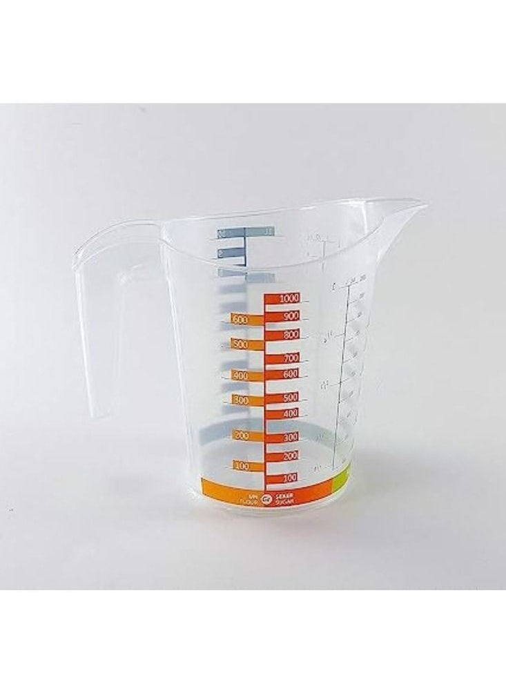 Measuring Cup Bpa Free Measuring Multi-Purpose Liquid And Dry Use Plastic Colored - Non-Slip Silicone Base-Break Resistant 1000Ml