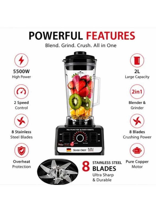 Silver Crest 5500W Performance Power Blender with 8 Blades - Image 2