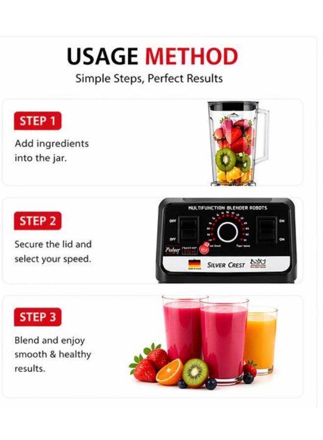 Silver Crest 5500W Performance Power Blender with 8 Blades - Image 3