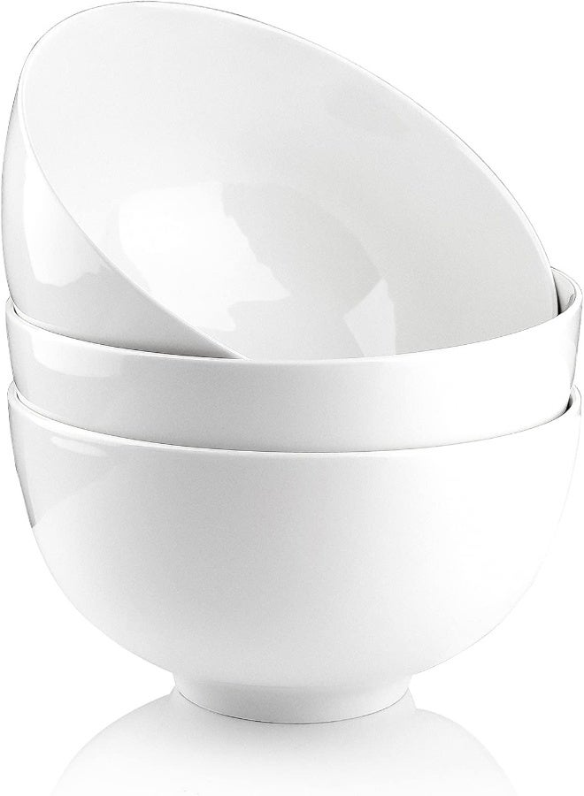 AKDC Cereal Bowl, 450Ml Soup Bowl Set Of 8 Small Porcelain Bowls For Cereal/Soup/Rice/Desserts/Ice Cream/Breakfasts, Dishwasher & Microwave Safe, Series Regular (Color : White, Size : 1900Ml) - Image 3