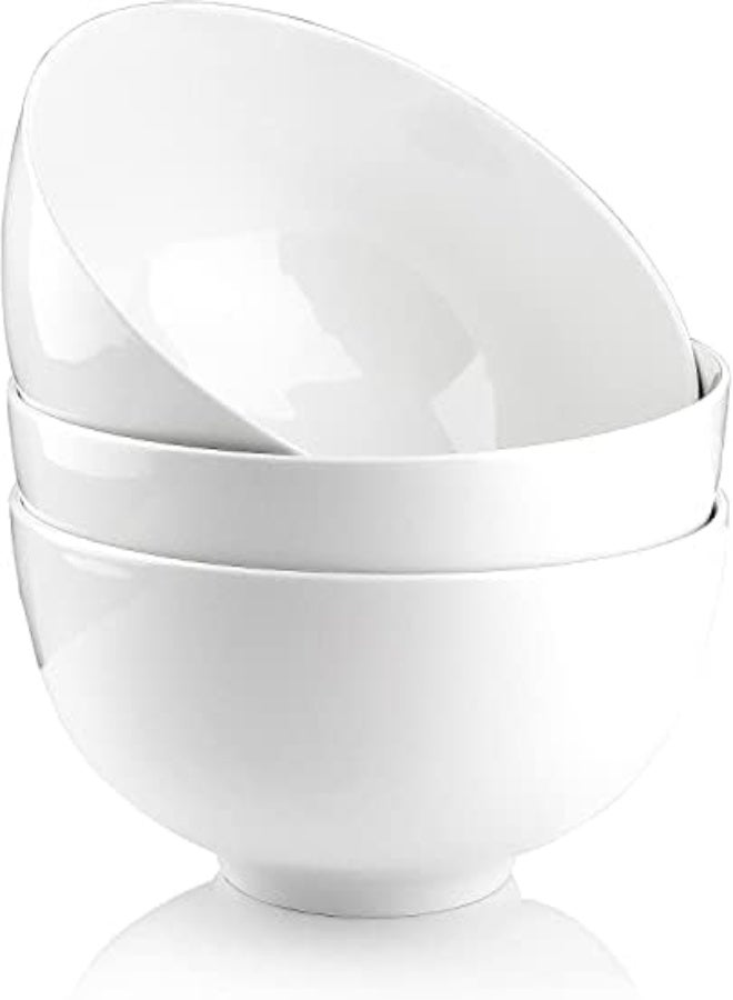 AKDC Cereal Bowl, 450Ml Soup Bowl Set Of 8 Small Porcelain Bowls For Cereal/Soup/Rice/Desserts/Ice Cream/Breakfasts, Dishwasher & Microwave Safe, Series Regular (Color : White, Size : 1900Ml) - Image 1