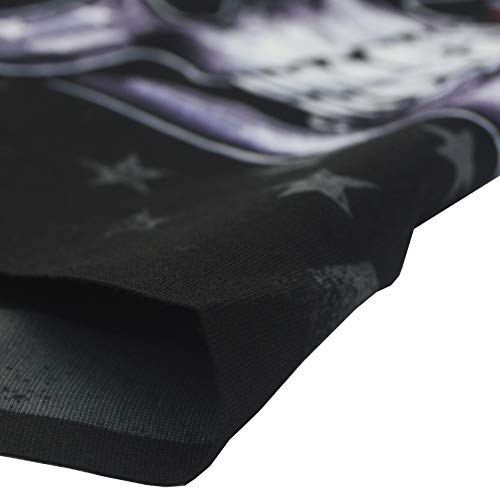 Obacle Skull Face Mask Half for Dust Wind UV Sun Protection Seamless 3D Tube Mask Bandana for Men Women Durable Thin Breathable Skeleton Mask Motorcycle Riding Bike (Flag One Red Line Flag Skull) - Image 5