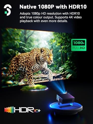 SOOMFON SK3 Smart Projector with WiFi and Bluetooth 1080P Native HDR10 - Portable Outdoor Movie Mini Projector with Stand Auto Focus & Keystone, Zoom for Home/Bedroom Compatible with Netflix - Image 5