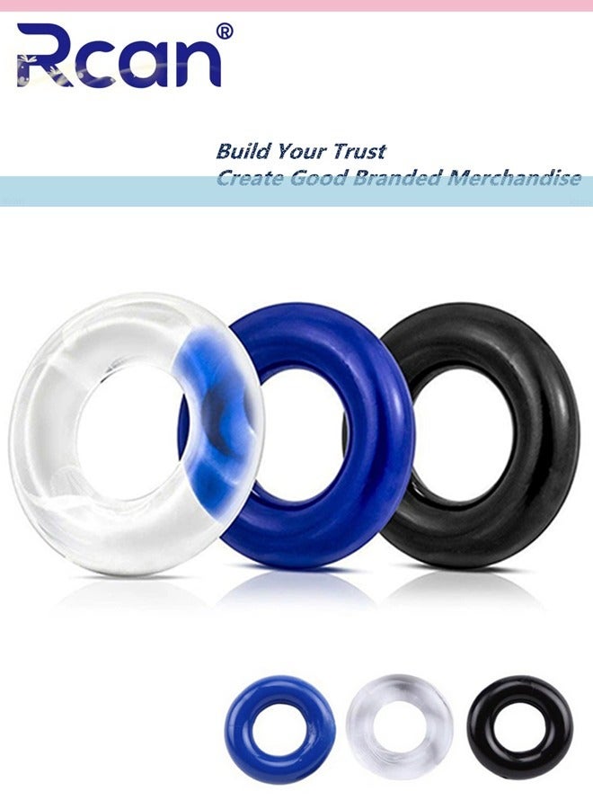 Rcan 3 Pcs Simple Stackable Soft Silicone Ring Exercise Style Ring Gifts for Men