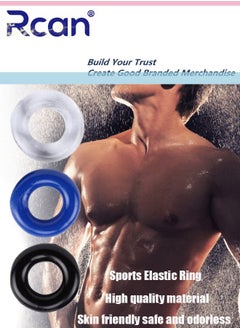 Rcan 3 Piece Set of Silicone Ring Men Sports Ring Elastic Easy Stretch Resistance Tear Resistance Exercise Ring Extended Endurance Waterproof Wear Resistant Soft Suitable for Male Sports Home  - Image 1