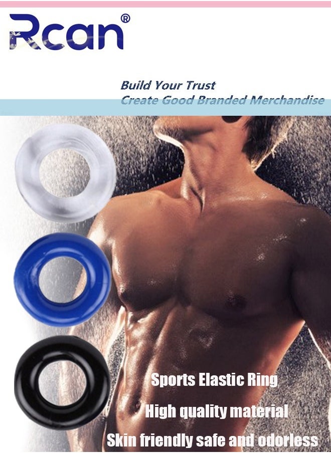 Rcan 3 Piece Set of Silicone Ring Men Sports Ring Elastic Easy Stretch Resistance Tear Resistance Exercise Ring Extended Endurance Waterproof Wear Resistant Soft Suitable for Male Sports Home  - Image 1