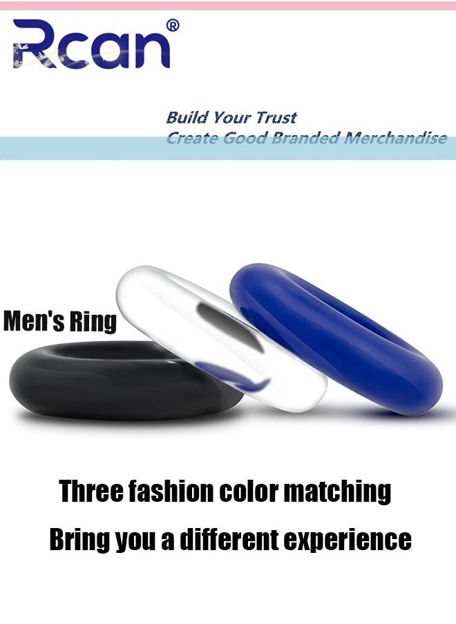Rcan 3 Piece Set of Silicone Ring Men Sports Ring Elastic Easy Stretch Resistance Tear Resistance Exercise Ring Extended Endurance Waterproof Wear Resistant Soft Suitable for Male Sports Home  - Image 2