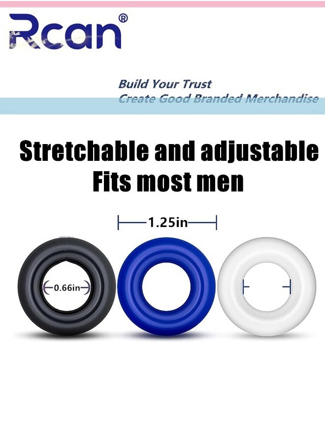 Rcan 3 Piece Set of Silicone Ring Men Sports Ring Elastic Easy Stretch Resistance Tear Resistance Exercise Ring Extended Endurance Waterproof Wear Resistant Soft Suitable for Male Sports Home  - Image 5