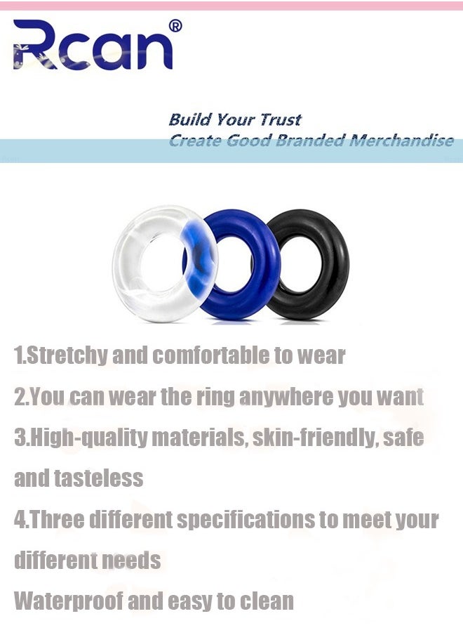 Rcan 3 Piece Set of Silicone Ring Men Sports Ring Elastic Easy Stretch Resistance Tear Resistance Exercise Ring Extended Endurance Waterproof Wear Resistant Soft Suitable for Male Sports Home  - Image 4