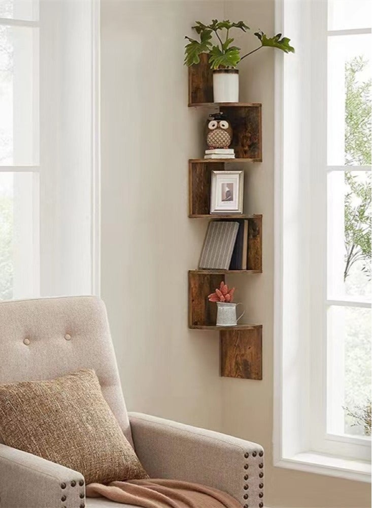 Kutis 1-Piece Multilayer Floating Corner Shelves Wall Mounted Storage Rack For Home Decoration 120x20 Centimeter - Image 1