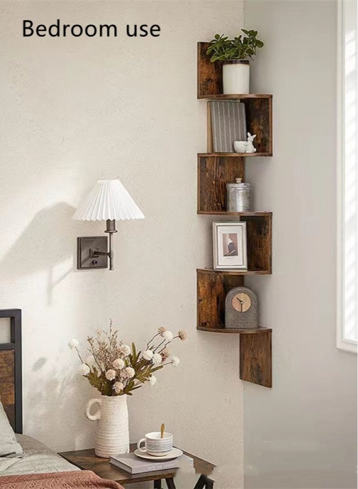 Kutis 1-Piece Multilayer Floating Corner Shelves Wall Mounted Storage Rack For Home Decoration 120x20 Centimeter - Image 2