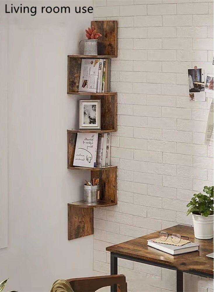 Kutis 1-Piece Multilayer Floating Corner Shelves Wall Mounted Storage Rack For Home Decoration 120x20 Centimeter - Image 3