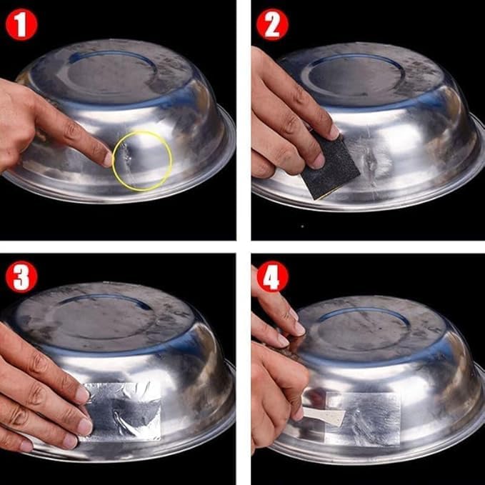 FIORENSE FIORENSE Steel Patch Sticker Leakage Repair Waterproof Sticker Creak Seal Stickers Aluminum Foil Sticker Patches for Fixing Broken Things PotBucket Crack Repair Sticker  - Image 5