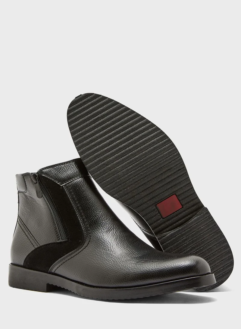 Robert Wood Faux Leather Chelsea Boots