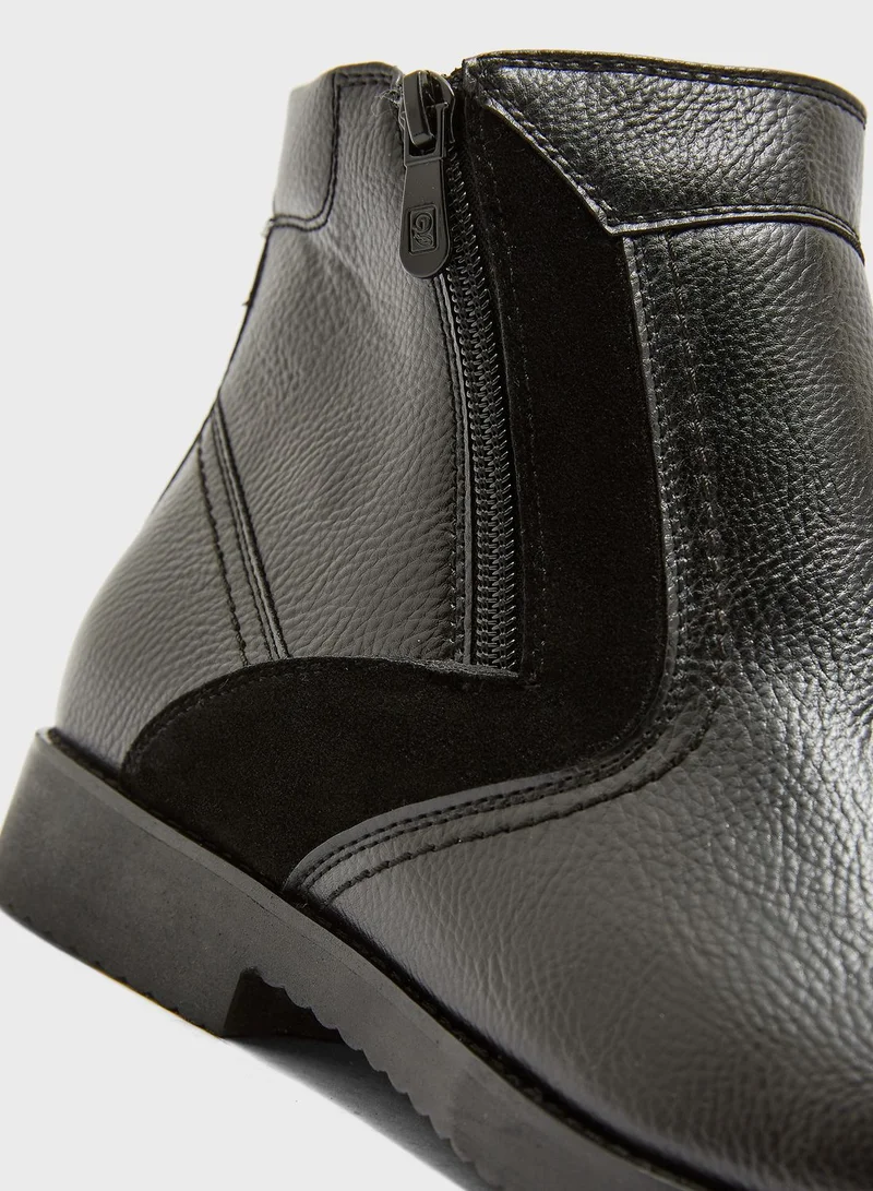Robert Wood Faux Leather Chelsea Boots
