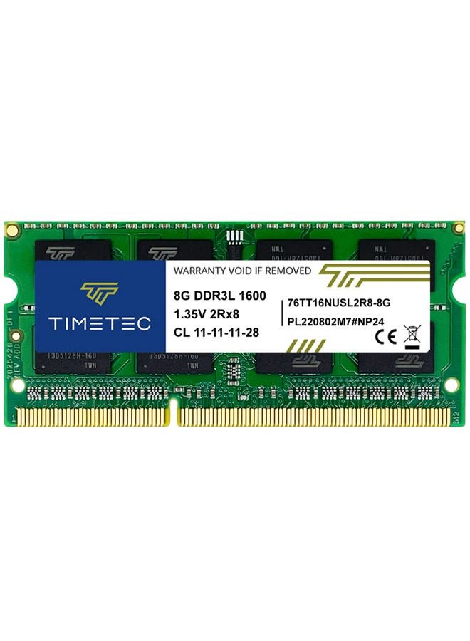 Timetec 8GB DDR3L / DDR3 1600MHz (DDR3L-1600) PC3L-12800 / PC3-12800(PC3L-12800S) Non-ECC Unbuffered 1.35V/1.5V CL11 2Rx8 Dual Rank 204 Pin SODIMM Laptop Notebook PC Computer Memory RAM Module Upgrade - Image 1
